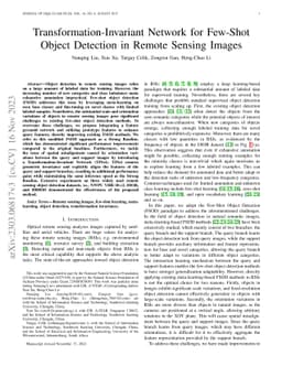 Transformation-Invariant Network for Few-Shot Object Detection in Remote
  Sensing Images
