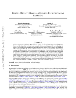 Kernel Density Bayesian Inverse Reinforcement Learning