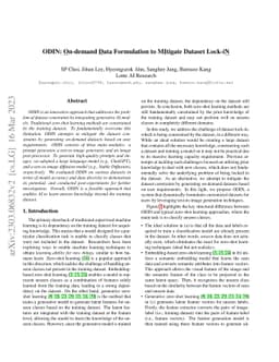 ODIN: On-demand Data Formulation to Mitigate Dataset Lock-in