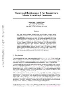 Hierarchical Relationships: A New Perspective to Enhance Scene Graph
  Generation