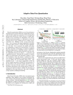 Adaptive Data-Free Quantization