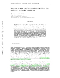 Physics-driven machine learning models coupling PyTorch and Firedrake