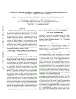 Leveraging Neural Koopman Operators to Learn Continuous Representations
  of Dynamical Systems from Scarce Data