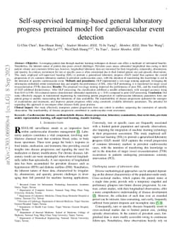 Self-supervised learning-based general laboratory progress pretrained
  model for cardiovascular event detection