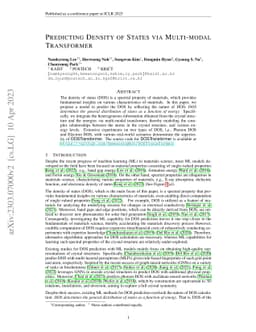 Predicting Density of States via Multi-modal Transformer