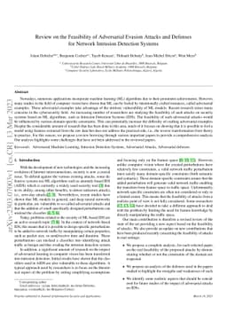 Review on the Feasibility of Adversarial Evasion Attacks and Defenses
  for Network Intrusion Detection Systems