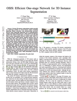 OSIS: Efficient One-stage Network for 3D Instance Segmentation