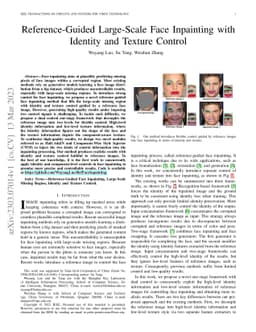 Reference-Guided Large-Scale Face Inpainting with Identity and Texture
  Control