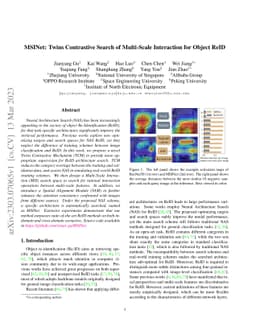 MSINet: Twins Contrastive Search of Multi-Scale Interaction for Object
  ReID