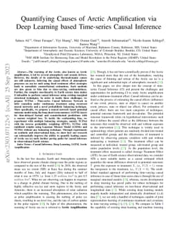 Quantifying Causes of Arctic Amplification via Deep Learning based
  Time-series Causal Inference
