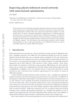 Improving physics-informed neural networks with meta-learned
  optimization