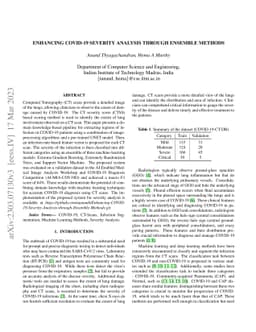 Enhancing COVID-19 Severity Analysis through Ensemble Methods
