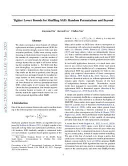 Tighter Lower Bounds for Shuffling SGD: Random Permutations and Beyond