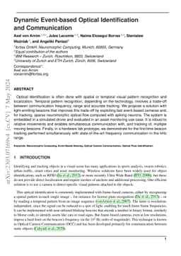 Dynamic Event-based Optical Identification and Communication