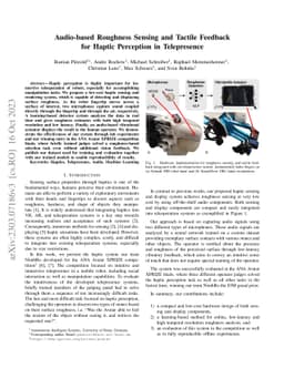 Audio-based Roughness Sensing and Tactile Feedback for Haptic Perception
  in Telepresence