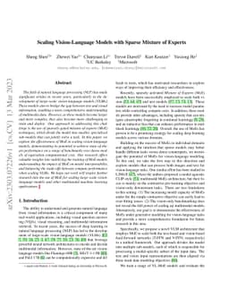 Scaling Vision-Language Models with Sparse Mixture of Experts