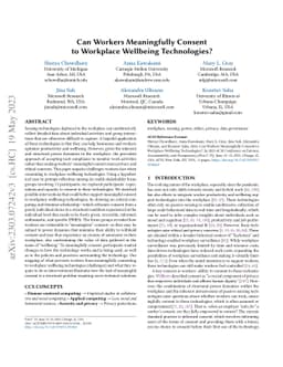 Can Workers Meaningfully Consent to Workplace Wellbeing Technologies?