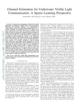 Channel Estimation for Underwater Visible Light Communication: A Sparse
  Learning Perspective