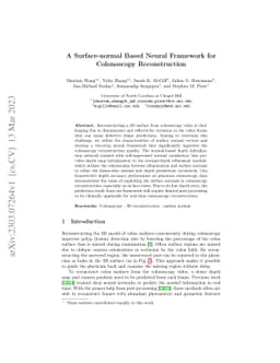 A Surface-normal Based Neural Framework for Colonoscopy Reconstruction