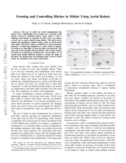 Forming and Controlling Hitches in Midair Using Aerial Robots