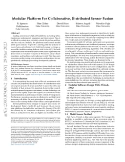 A Modular Platform For Collaborative, Distributed Sensor Fusion