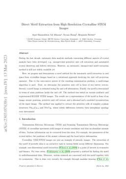 Direct Motif Extraction from High Resolution Crystalline STEM Images