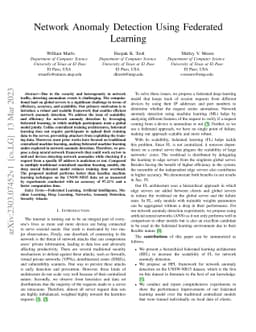 Network Anomaly Detection Using Federated Learning