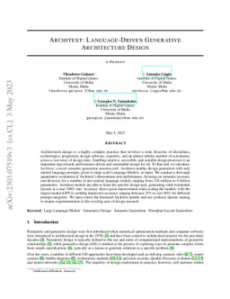 Architext: Language-Driven Generative Architecture Design