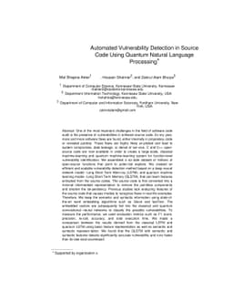 Automated Vulnerability Detection in Source Code Using Quantum Natural
  Language Processing
