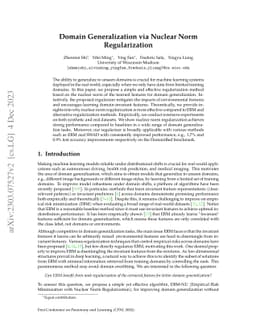 Domain Generalization via Nuclear Norm Regularization