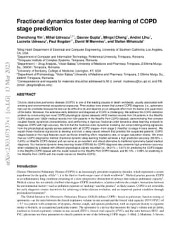 Fractional dynamics foster deep learning of COPD stage prediction