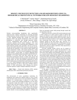 HiSSNet: Sound Event Detection and Speaker Identification via
  Hierarchical Prototypical Networks for Low-Resource Headphones