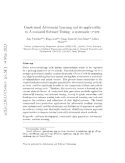 Constrained Adversarial Learning for Automated Software Testing: a literature review