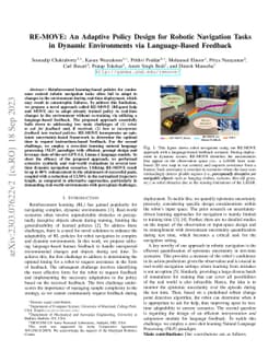 RE-MOVE: An Adaptive Policy Design for Robotic Navigation Tasks in
  Dynamic Environments via Language-Based Feedback