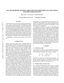 I3D: Transformer architectures with input-dependent dynamic depth for
  speech recognition