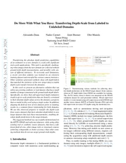 Do More With What You Have: Transferring Depth-Scale from Labeled to
  Unlabeled Domains