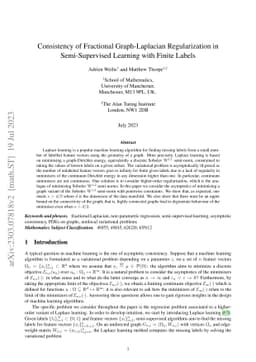 Consistency of Fractional Graph-Laplacian Regularization in
  Semi-Supervised Learning with Finite Labels
