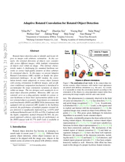 Adaptive Rotated Convolution for Rotated Object Detection