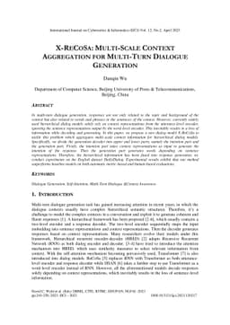 X-ReCoSa: Multi-Scale Context Aggregation For Multi-Turn Dialogue
  Generation