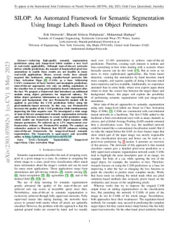 SILOP: An Automated Framework for Semantic Segmentation Using Image
  Labels Based on Object Perimeters