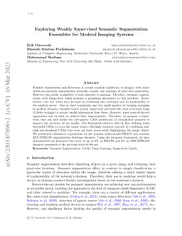 Exploring Weakly Supervised Semantic Segmentation Ensembles for Medical
  Imaging Systems