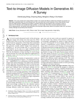 Text-to-image Diffusion Models in Generative AI: A Survey