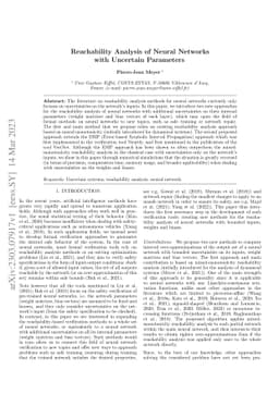 Reachability Analysis of Neural Networks with Uncertain Parameters
