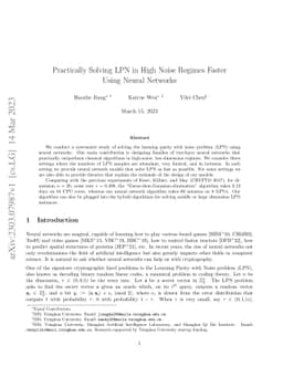 Practically Solving LPN in High Noise Regimes Faster Using Neural
  Networks