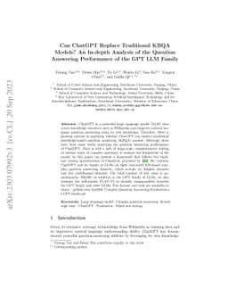 Can ChatGPT Replace Traditional KBQA Models? An In-depth Analysis of the
  Question Answering Performance of the GPT LLM Family