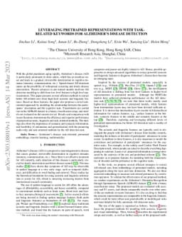 Leveraging Pretrained Representations with Task-related Keywords for
  Alzheimer's Disease Detection