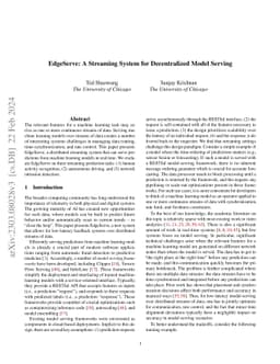 EdgeServe: A Streaming System for Decentralized Model Serving