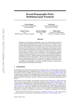 Beyond Demographic Parity: Redefining Equal Treatment