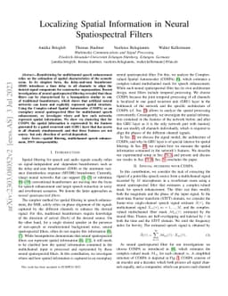 Localizing Spatial Information in Neural Spatiospectral Filters
