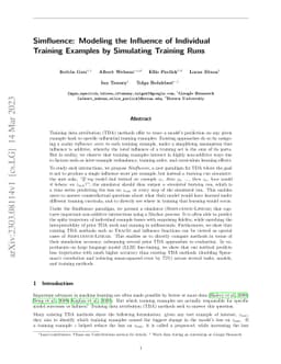 Simfluence: Modeling the Influence of Individual Training Examples by
  Simulating Training Runs